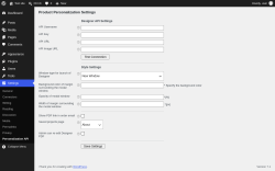 Page screenshot: Settings &rarr; Personalization API