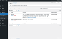 Page screenshot: Plugins ‹ Test site — WordPress