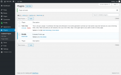 Page screenshot: Plugins ‹ Test site — WordPress