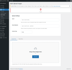 Page screenshot: Images &rarr; Bulk Upload