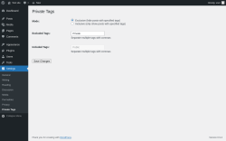 Page screenshot: Settings &rarr; Private Tags