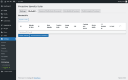 Page screenshot: Settings → PSS Settings → 
               Blocked IPs            