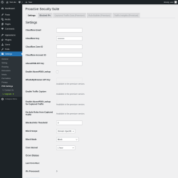 Page screenshot: Settings → PSS Settings → 
                    Captured Traffic Data (Premium)                