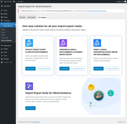 Page screenshot: WebToffee Import Export (Basic) → General Settings → Pro Upgrade