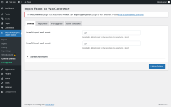 Page screenshot: WebToffee Import Export (Basic) → General Settings