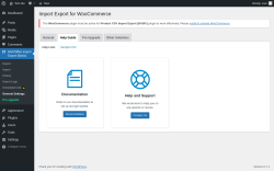 Page screenshot: WebToffee Import Export (Basic) → General Settings → Help Guide