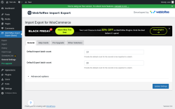 Page screenshot: WebToffee Import Export (Basic) &rarr; General Settings