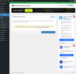 Page screenshot: Export &lsaquo; Test site &mdash; WordPress