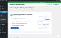 Page screenshot: WebToffee Import Export (Basic) &rarr; Scheduled Job 