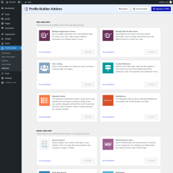 Page screenshot: Profile Builder &rarr; Add-Ons