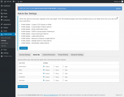 Page screenshot: Profile Builder → Admin Bar Settings