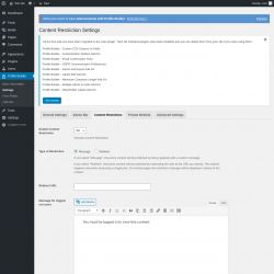 Page screenshot: Profile Builder → Content Restriction