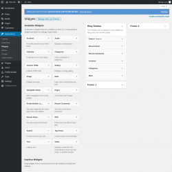Page screenshot: Widgets ‹ Test site — WordPress