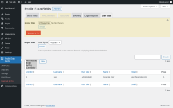 Page screenshot: Profile Extra Fields → User Data