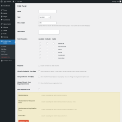 Page screenshot: Profile Extra Fields → Add New