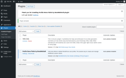 Page screenshot: Plugins ‹ Test site — WordPress