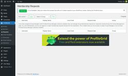 Page screenshot: ProfileGrid → Requests