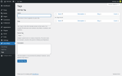 Page screenshot: User Blogs → Tags
