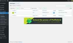 Page screenshot: ProfileGrid → Members