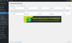 Page screenshot: ProfileGrid → Requests