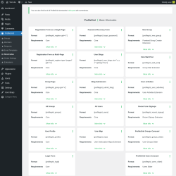 Page screenshot: ProfileGrid → Shortcodes