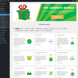 Page screenshot: ProfileGrid &rarr; Extensions