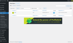 Page screenshot: ProfileGrid &rarr; Members