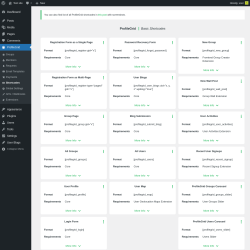 Page screenshot: ProfileGrid &rarr; Shortcodes