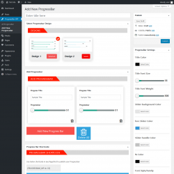 Page screenshot: ProgressBar WP &rarr; Add New ProgressBar