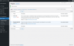 Page screenshot: Plugins &lsaquo; Test site &mdash; WordPress