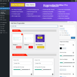 Page screenshot: ProgressBar WP &rarr; Add New ProgressBar