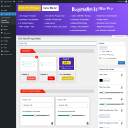 Page screenshot: ProgressBar WP &rarr; Add New ProgressBar
