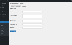 Page screenshot: Settings → SureFeedback → 
								White Label							