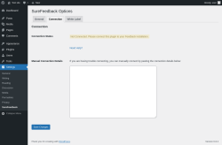 Page screenshot: Feedback Connection ‹ Test site — WordPress