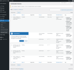 Page screenshot: Tools → Scheduled Actions