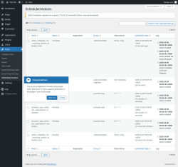 Page screenshot: Tools → Scheduled Actions