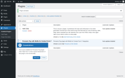 Page screenshot: Plugins ‹ Test site — WordPress