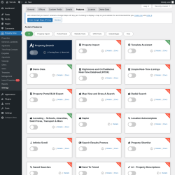 Page screenshot: Property Hive &rarr; Settings &rarr; Features