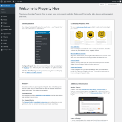 Page screenshot: Welcome to Property Hive &lsaquo; Test site &mdash; WordPress