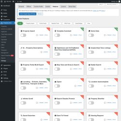 Page screenshot: Property Hive &rarr; Settings &rarr; Features