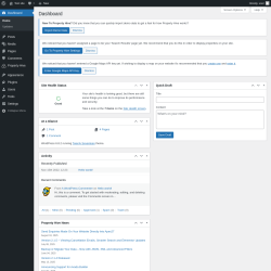 Page screenshot: Dashboard &lsaquo; Test site &mdash; WordPress