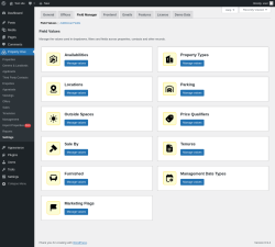 Page screenshot: Property Hive &rarr; Settings &rarr; Field Manager