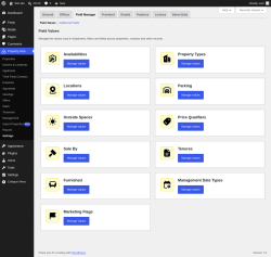 Page screenshot: Property Hive &rarr; Settings &rarr; Field Manager