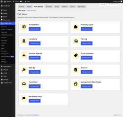 Page screenshot: Property Hive &rarr; Settings &rarr; Field Manager