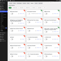 Page screenshot: Property Hive &rarr; Settings &rarr; Features