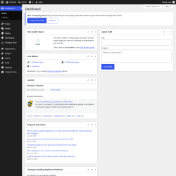 Page screenshot: Dashboard &lsaquo; Test site &mdash; WordPress