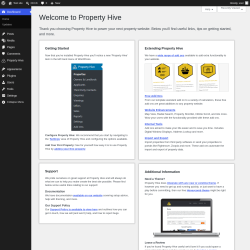 Page screenshot: Welcome to Property Hive &lsaquo; Test site &mdash; WordPress