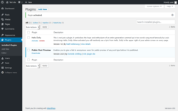 Page screenshot: Plugins &lsaquo; Test site &mdash; WordPress