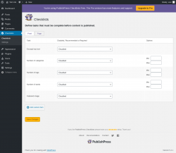 Page screenshot: Checklists