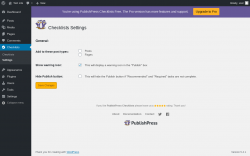 Page screenshot: Checklists → Settings